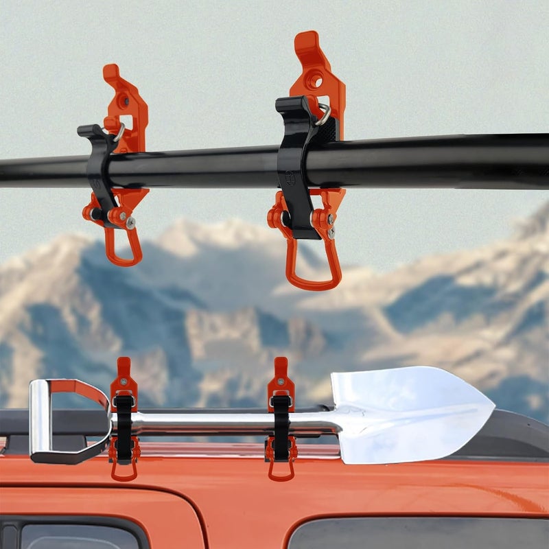 Bazen 8PCS Shovel Mount for Roof Rack Overland Gear Rotopax Mount Shovel Holder for Truck Tool Holder,Rubber Clamp Grip Mounting Kit Fits Shovel Holder Wall Mount, and Pole Clamp - Image 3